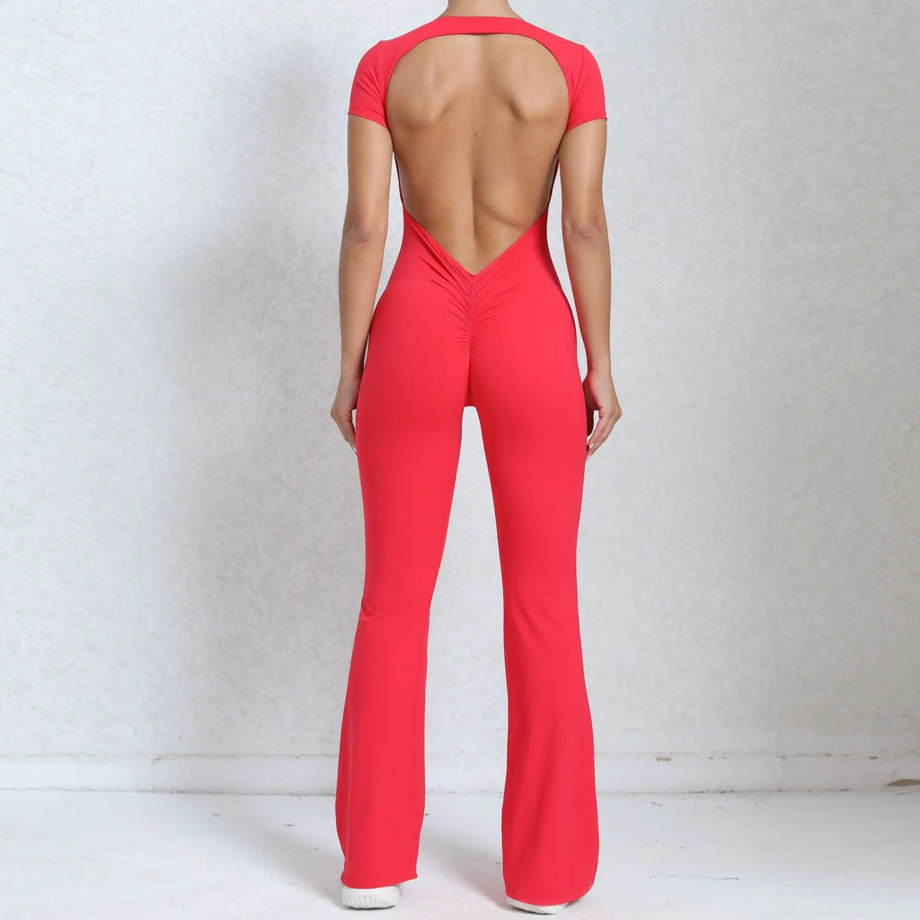 Jumpsuit Deportivo Scrunch Espalda Abierta para Mujer