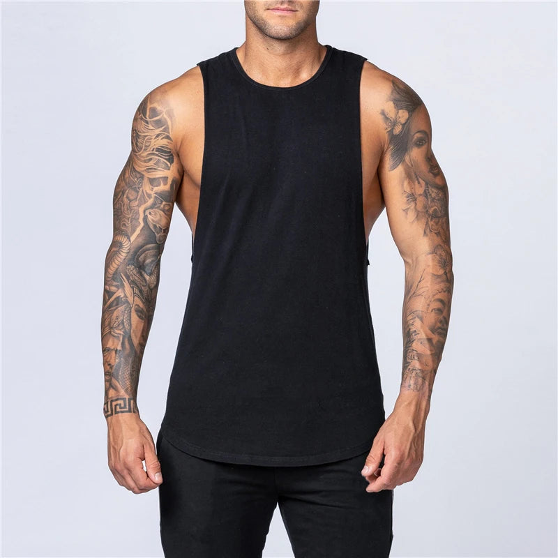 Camiseta Sin Mangas de Algodón para Hombre – Gym y Fitness