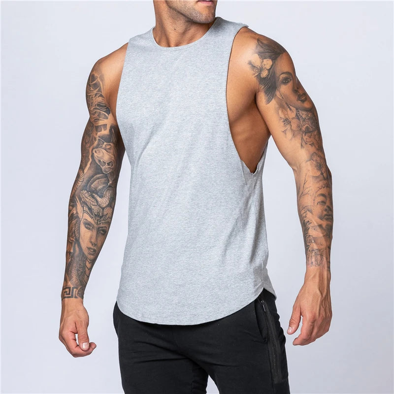 Camiseta Sin Mangas de Algodón para Hombre – Gym y Fitness