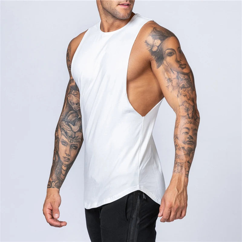 Camiseta Sin Mangas de Algodón para Hombre – Gym y Fitness