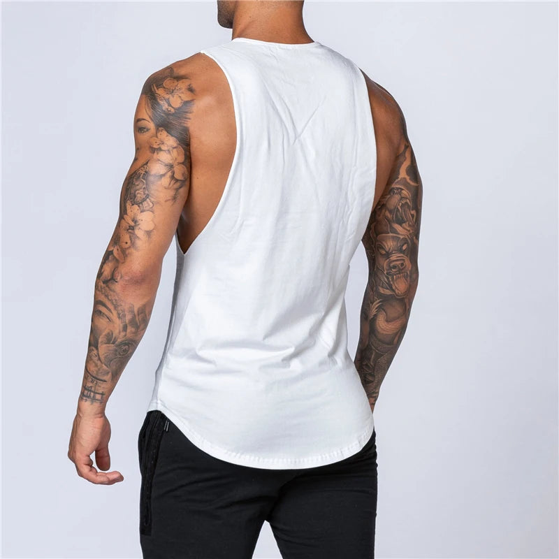 Camiseta Sin Mangas de Algodón para Hombre – Gym y Fitness