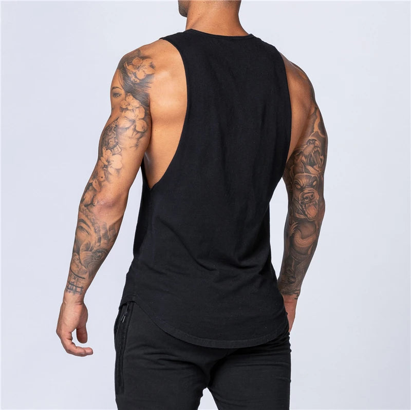 Camiseta Sin Mangas de Algodón para Hombre – Gym y Fitness